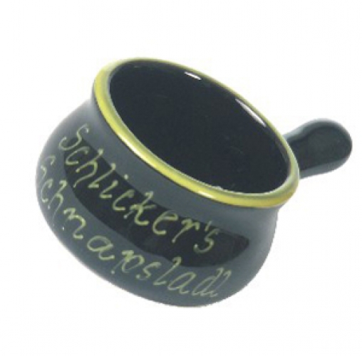 Schlicker's Steingut-Pfännchen, schwarz